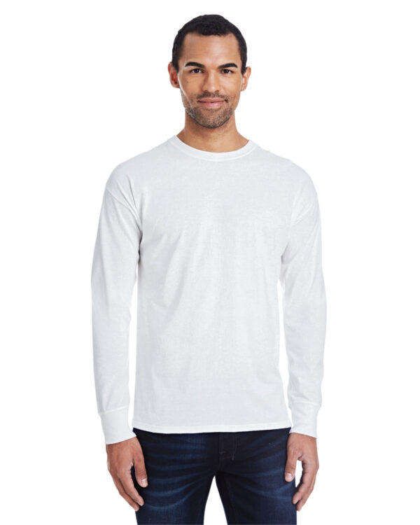 Hanes Men's 4.5 oz., 60/40 Ringspun Cotton/Polyester X-Temp® Long-Sleeve T-Shirt 42L0