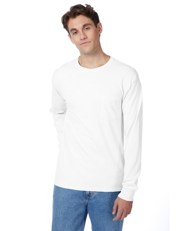 Hanes Men's Authentic-T Long-Sleeve Pocket T-Shirt 5596