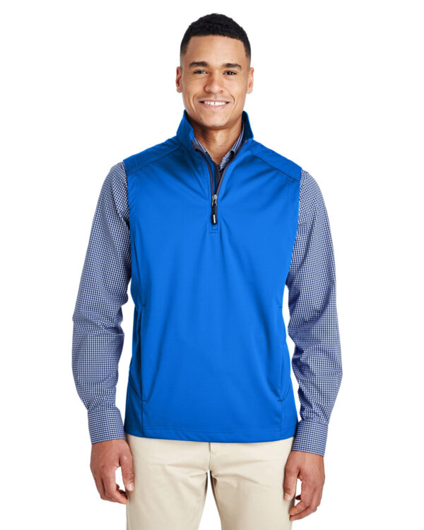 CORE365 Men's Techno Lite Three-Layer Knit Tech-Shell Quarter-Zip Vest CE709