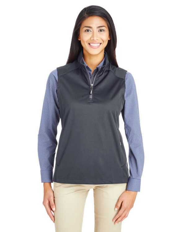 CORE365 Ladies' Techno Lite Three-Layer Knit Tech-Shell Quarter-Zip Vest CE709W