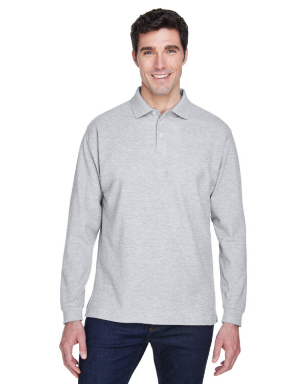 Devon & Jones Men's Pima Piqué Long-Sleeve Polo D110