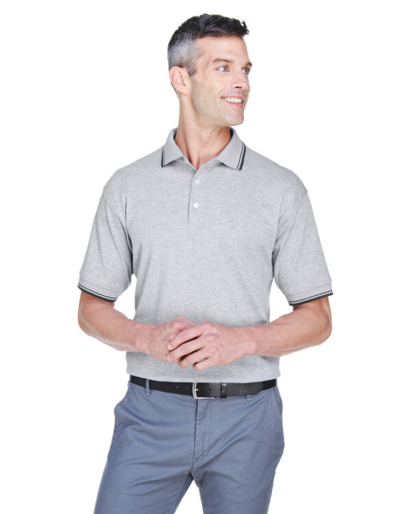 Devon & Jones Men's Tipped Perfect Pima Interlock Polo D140