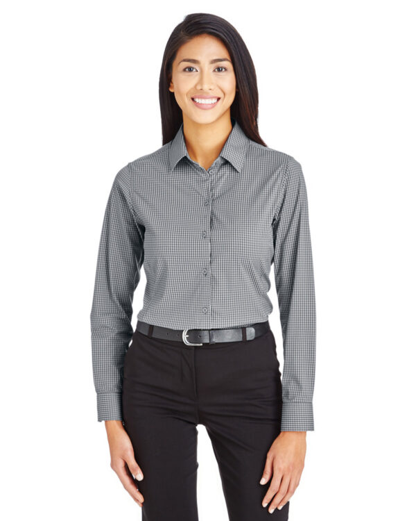 Devon & Jones CrownLux Performance® Ladies' Tonal Mini Check Woven Shirt DG535W