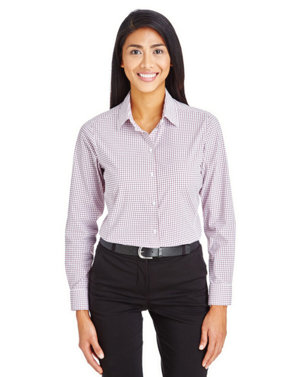 Devon & Jones CrownLux Performance® Ladies' Micro Windowpane Woven Shirt DG540W