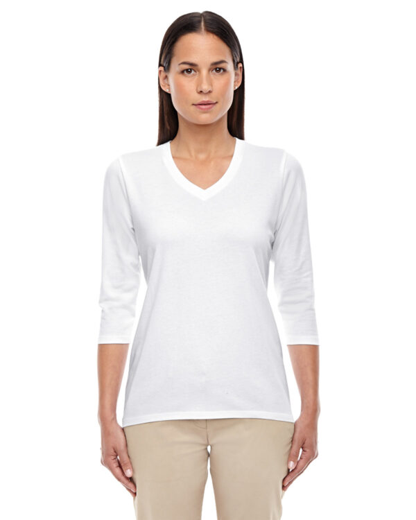 Devon & Jones Ladies' Perfect Fit Bracelet-Length V-Neck Top DP184W