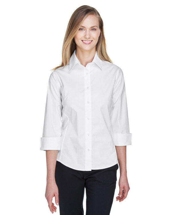 Devon & Jones Ladies' Perfect Fit 3/4-Sleeve Stretch Poplin Blouse DP625W