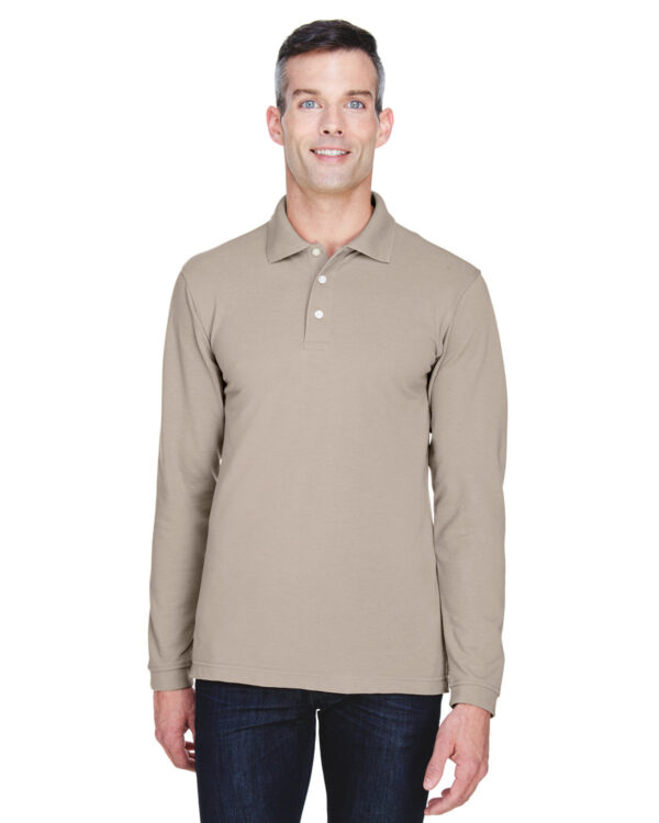 Harriton Men's 5.6 oz. Easy Blend Long-Sleeve Polo M265L