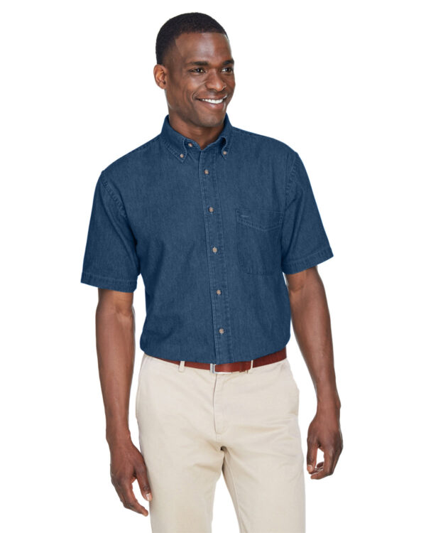 Harriton Men's 6.5 oz. Short-Sleeve Denim Shirt M550S