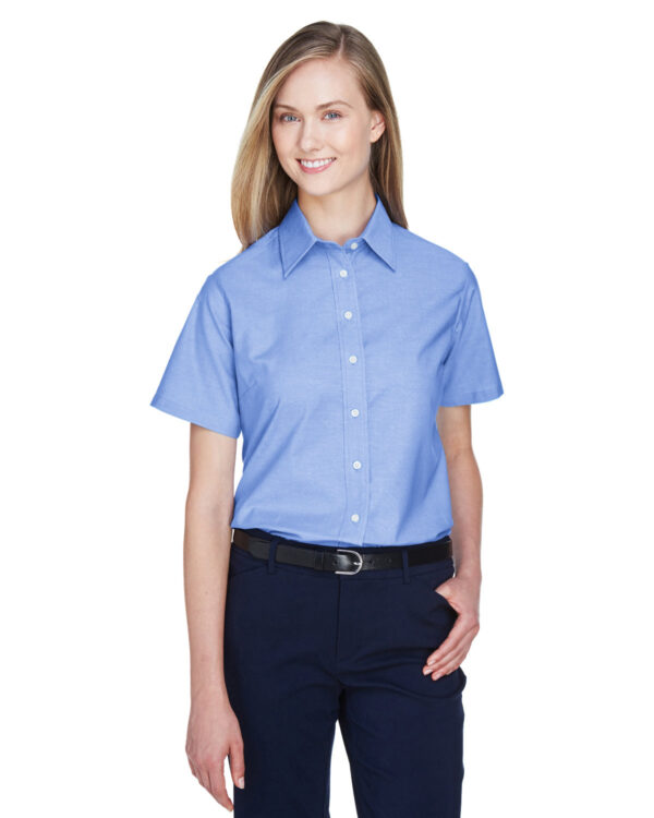 Harriton Ladies' Short-Sleeve Oxford with Stain-Release M600SW