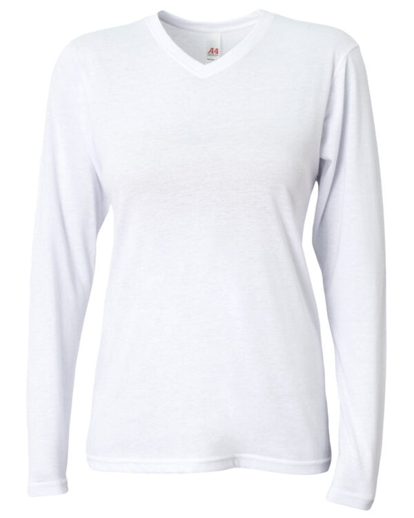 A4 Ladies' Long-Sleeve Softek V-Neck T-Shirt NW3029