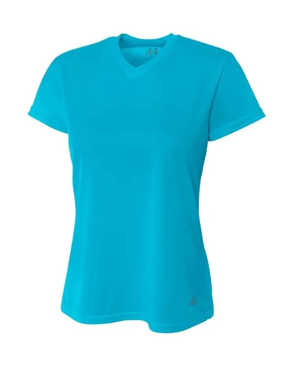 A4 Ladies' Birds-Eye Mesh V-Neck T-Shirt NW3254