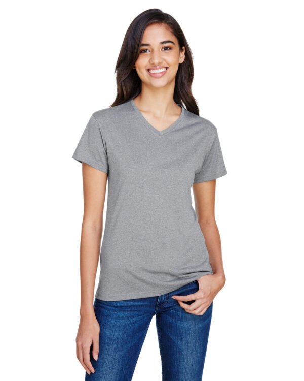 A4 Ladies' Topflight Heather V-Neck T-Shirt NW3381