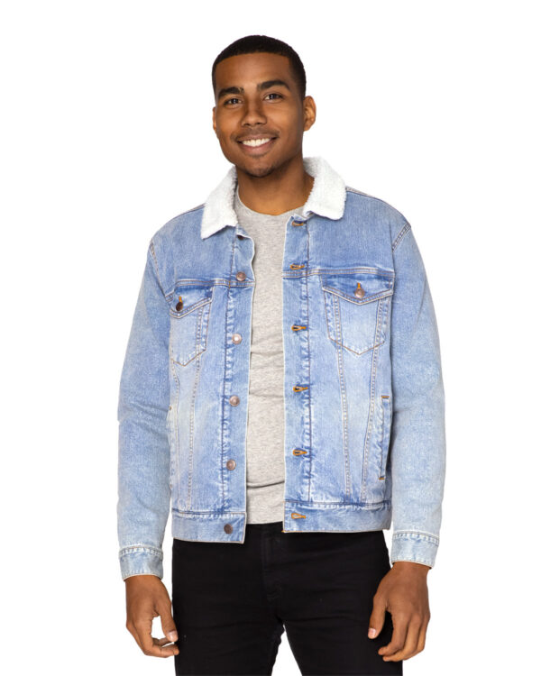 Threadfast Apparel Unisex Sherpa-Lined Denim Jacket 372J