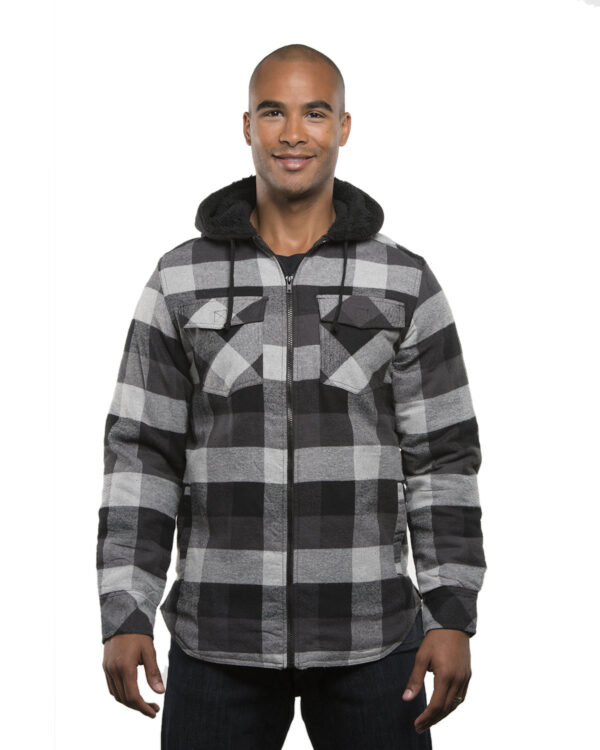 Burnside Men's Hooded Flannel Jacket B8620