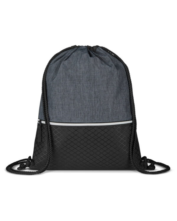 Prime Line Crosshatch Heather Drawstring Backpack BG188