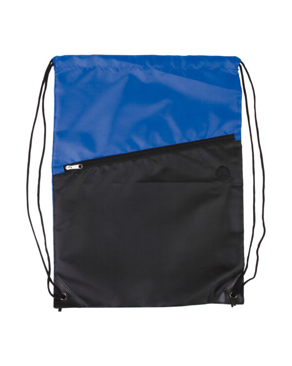 Prime Line Two-Tone Poly Drawstring Backpack With Zipper BG209