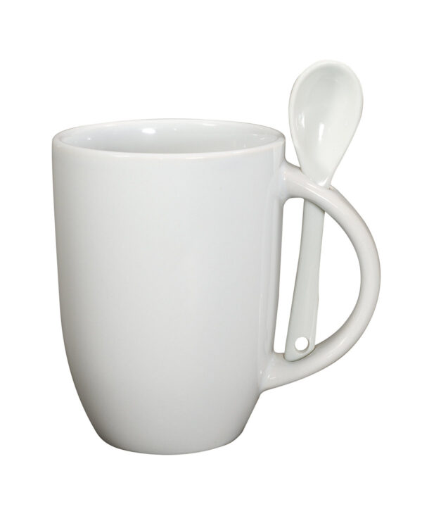 Prime Line 12oz Dapper Ceramic Mug With Spoon CM124