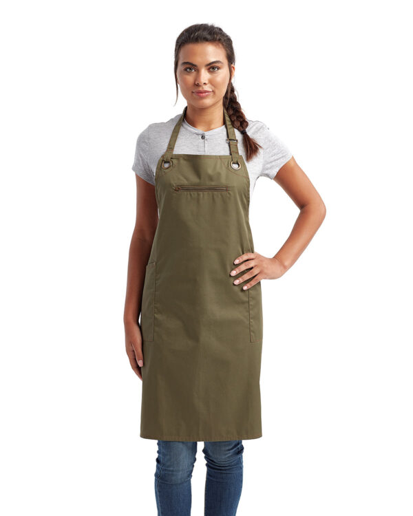 Artisan Collection by Reprime Unisex Barley Contrast Stitch Recycled Bib Apron RP121