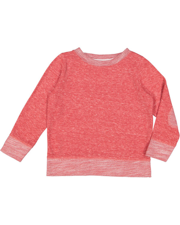 Rabbit Skins Toddler Harborside Melange French Terry Crewneck with Elbow Patches RS3379