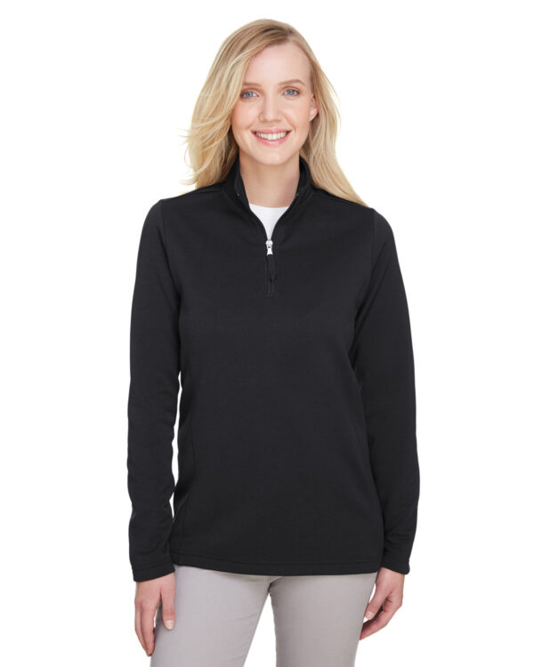 UltraClub Ladies' Coastal Pique Fleece Quarter-Zip UC792W