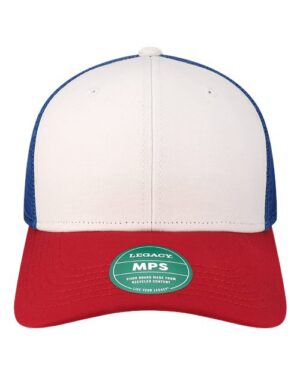Mid-Pro Snapback Trucker Cap - White/ Red/ Royal