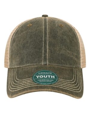 Youth Old Favorite Trucker Cap - Black/ Khaki