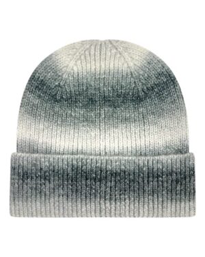 Tie-Dyed Ribbed Beanie - Grey Marble