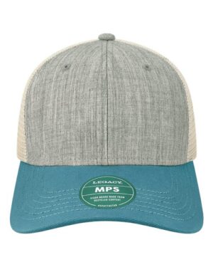Mid-Pro Snapback Trucker Cap - Melange Grey/ Pacific Blue/ Stone