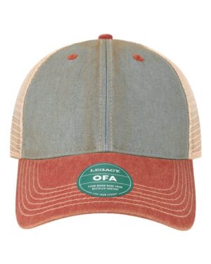 Old Favorite Trucker Cap - Light Blue/ Cardinal