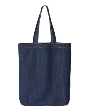 Cotton Denim Gusseted Tote Bag