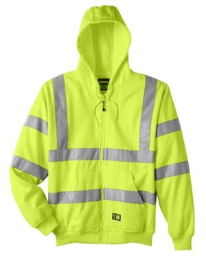 Men's Tall Hi-Vis Class 3 Lined Full-Zip Hooded Sweatshirt