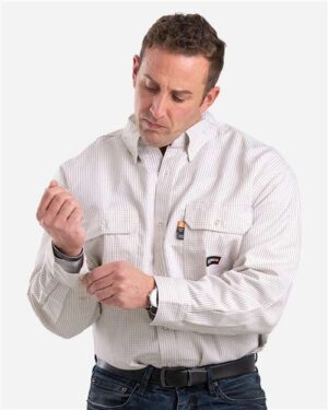 Alternative view of Men's Tall Flame-Resistant Down Plaid Work Shirt