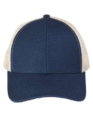 Hemp Blend Trucker Cap - Navy/ Oyster