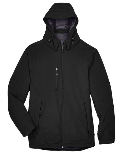 Men's Glacier Insulated Three-Layer Fleece Soft Shell Hood Jacket with Detachable Hood