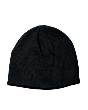 Thin Rib 9" Beanie - Black