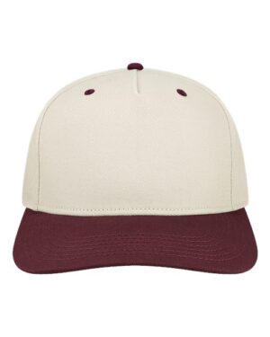 Heritage Twill Cap - Stone/ Maroon