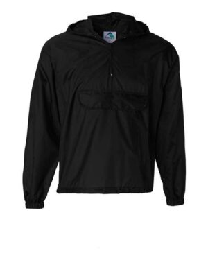 Unisex Packable Half-Zip Hooded Pullover Jacket