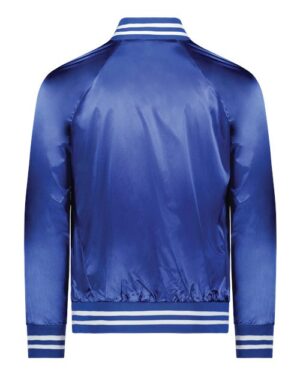 Alternative view of Unisex Satin Baseball Jacket Striped Trim