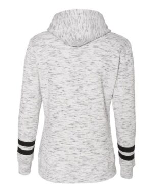 Alternative view of Women’s Mélange Fleece Striped-Sleeve Hooded Sweatshirt