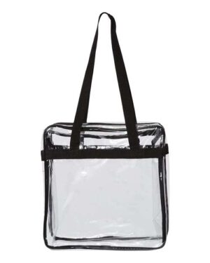 Alternative view of OAD Clear Tote with Zippered Top
