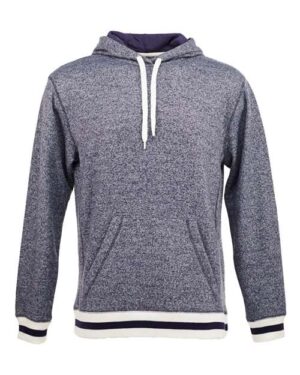Unisex Peppered Fleece Lapover Hooded Sweatshirt