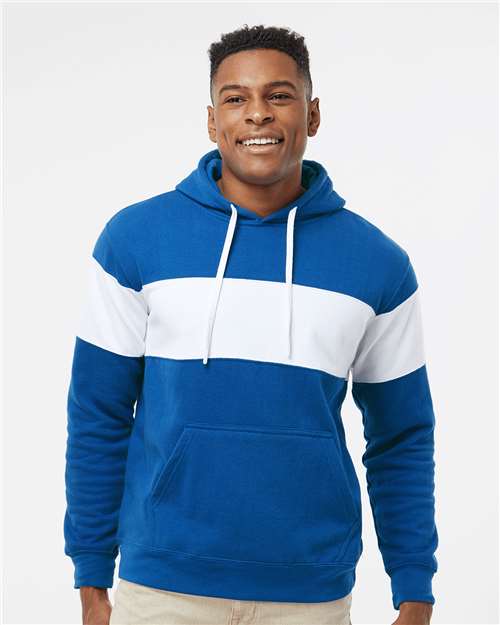 Men's Varsity Fleece Colorblocked Hooded Sweatshirt - Image 40