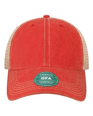 Old Favorite Trucker Cap - Scarlet Red/ Khaki