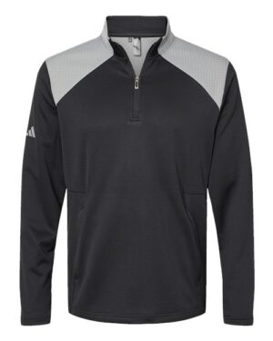 Men's Textured Mixed Media Quarter-Zip Pullover