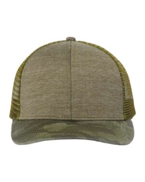 Pique Trucker Cap - Olive/ Camo