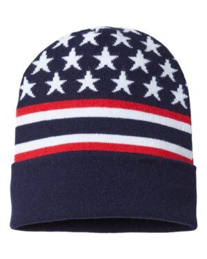 Alternative view of USA-Made Patriotic Cuffed Beanie