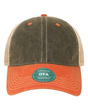 Old Favorite Trucker Cap - Black/ Orange/ Khaki