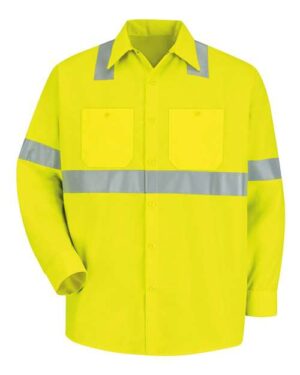 Men's High Visibility Safety Long Sleeve Work Shirt