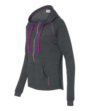Alternative view of Women's Triblend Half-Zip Hooded Sweatshirt