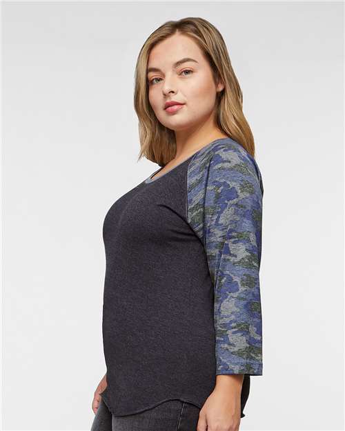 Women's Baseball Fine Jersey Three-Quarter Sleeve Tee - Image 11